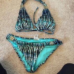 Triangle bikini top and bottoms